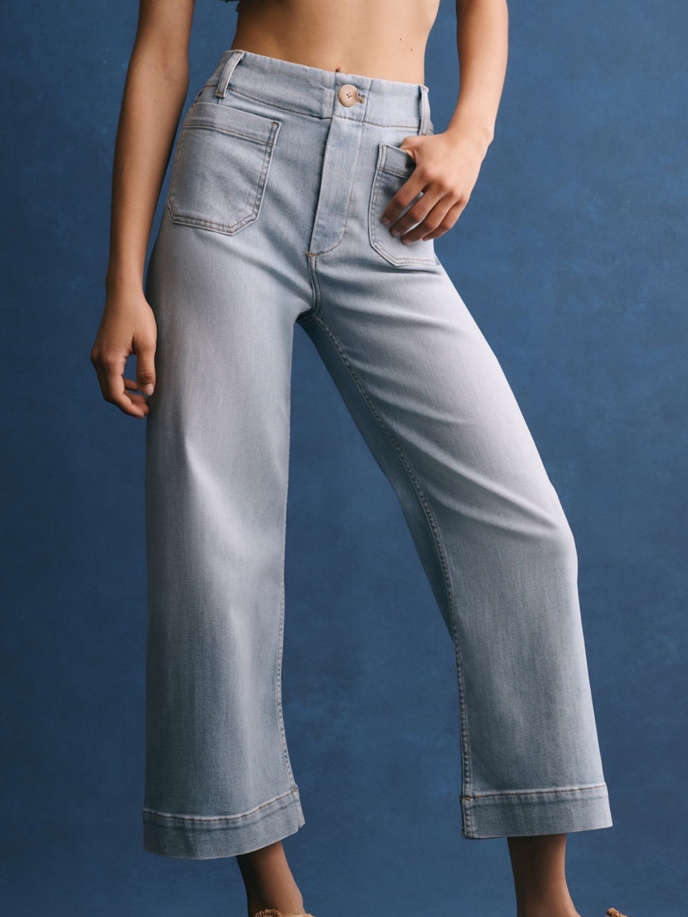 Maeve High-Rise Wide-Leg Light Blue Jeans